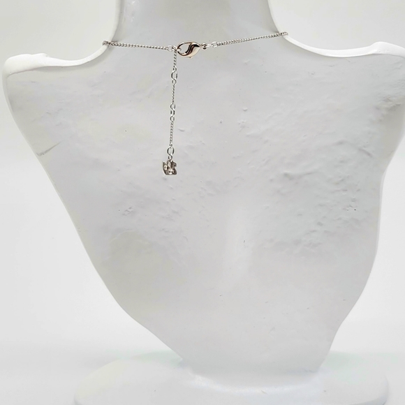 Swarovski Crystal Diamond and Amethyst Cluster Necklace with Black Enamel - Picture 9 of 11